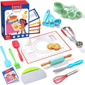 Vinino 11-Piece Kids Baking&Cooking Set – Real Baking Utensils with Cookbooks for Children, Toddler Safe Montessori Kitchen Accessories-Gift for Young Chefs Girls Boys Ages 6+