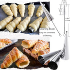 30 Pack Cream Horns Molud Set, Large Stainless Steel Canolis Forms Cannoli Kit for Baking Cannolis, Croissant Shell, Cream Roll Dessert, Safety Filled Edges