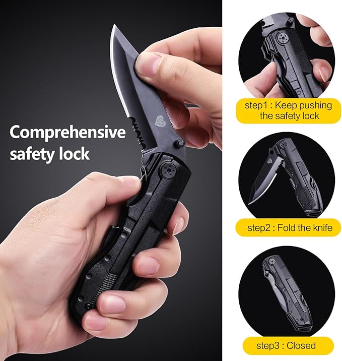 14 in 1 Multitool Pocket Knife for Men, Christmas Stocking Stuffers Gifts for Dad, Husband, Tactical Multi Tool screwdriver set with Nylon Sheath for Survival, Camping
