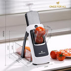 ONCE FOR ALL Safe Mandoline Slicer For Kitchen, AdjustableThickness 0.1-8 mm Professional Vegetable Slicer For Food, Fruit Slices, Potato Chips, Fast Meal Prep (4th Gen Gray)