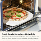 Pizza Stone, 12" x 11" x 0.47" Ceramic Coating & Cordierite Pizza Stones for Oven Grill BBQ, Heavy Duty Non Stick Baking Stone for Pizza & Bread, Unique Shape Design Grilling Stone (White)