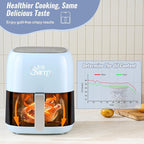 Charmi 5QT Air Fryer – Beautiful Retro Design, Stylish Countertop Look, Safe Auto Shutoff, Digital Touchscreen, 8 Cooking Presets, Digital Recipes Included (Pastel Blue)