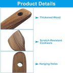4 Pcs Natural Teak Wood Spatulas, Nonstick Wooden Spoons Premium Cooking Utensils, Heat Resistant Kitchen Utensil Set for Nonstick Cookware/Cooking Gifts