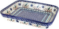 Blue Rose Polish Pottery - Blue Noel Nights Small Rectangular Baker - 10.25" x 8" - Unique, Dishwasher Safe, & Durable Bakeware