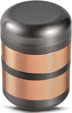 2.5" Manual Spice Grinder, Aluminum Alloy Seasoning Mill for Dry Kitchen Spices, Compact Handheld Grinder, Small Portable Kitchen Tool (Gold)