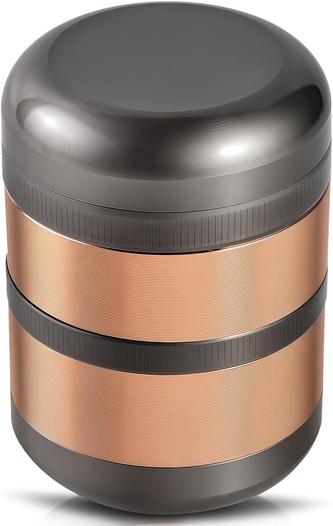 2.5" Manual Spice Grinder, Aluminum Alloy Seasoning Mill for Dry Kitchen Spices, Compact Handheld Grinder, Small Portable Kitchen Tool (Gold)
