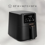Chefman Air Fryer – 4-in-1 Slim 3.5 QT Airfryer, Air Fry, Bake, Dehydrate, Frozen, 450°F Max Temp for Extra Crispy Results in Minutes, Nonstick Ceramic Coating, Dishwasher-Safe Accessories - Black