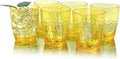 Set of 6 Hammered Style 15-ounce/430ml Acrylic Glasses Plastic Tumbler,BPA Free,Dishwasher Safe (Yellow)