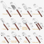 12-Piece Kitchen Tools and Gadgets Set with Wood Imitation Handle BRIIEC Stainless Steel Cooking Utensils Kitchen Accessories Includes Can Opener Garlic Press Peeler