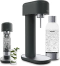 Mysoda Ruby 2 Soda Streaming Machine - Silent and Long-Lasting Aluminium Soda Maker with 1L Water Bottle - Without CO2 Cylinder - Black Silver