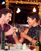 Rechargeable Electric Wine Opener Set - All-in-One Premium Wine Gift with Wine Aerator, Vacuum Stopper and Foil Cutter - Perfect for Christmas, Home, Bar, and Party Use-Day Gifts for Dad