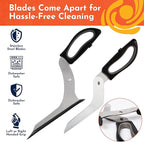 Loftern Pizza Scissors - Stainless Steel Non-Stick Kitchen Scissors Two-Piece Design Separates for Easy Cleaning - Pizza Cutter & Food Slicer with Comfort Sure-Grip and Non-Scratching Serving Base