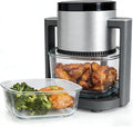 Simple Deluxe 4.7 Qt Glass Air Fryer, Non-Toxic 10-in-1 Digital Air Fryer with 360° Visible Glass Bowl, Nonstick & Dishwasher-Safe, Air Fry, Roast, Bake, Dehydrate, Fries, 1300W, Silver