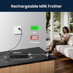 Sakgos Milk Frother Rechargeable Handheld-Electric Whisk 3 Speed Adjustable, Frother Wand Coffee with 3 Stainless Whisks, Electric Foam Maker, Drink Mixer Blender for Latte Cappuccino Matcha Egg