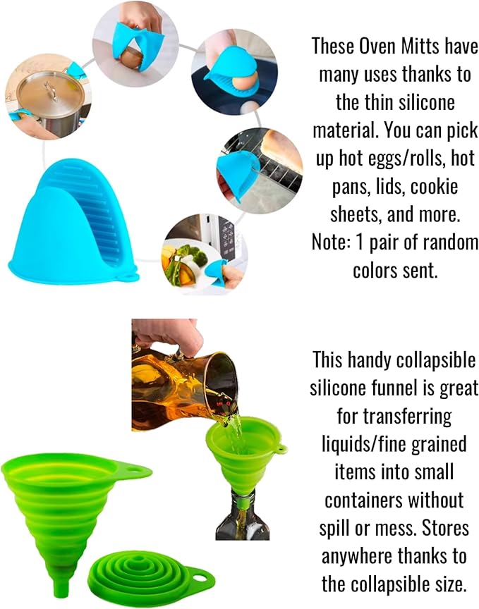 Kitchen Food Prep Gadgets Peeler Slicer Knife Sharpener Multifunctional Vegetable Chopper Silicone Mitts Funnel Banana Cutter 7 Piece Food Prep Bundle Fun Easy Gadgets