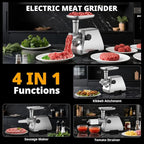 AIRMSEN Electric Meat Grinder & Tomato Sauce Press Maker with Strainer - Heavy Duty Food Mill Machine for Grinding Meat, Making Tomato Sauce, Sausage, Kibbeh for Home Kitchen Use