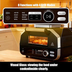 NEWBULIG Electric Grill Outdoor, Electric 8-in-1 BBQ Grills with Air Fryer, Roast, Steak, Broil, Bake, Vegetables, Reheat, Dehydrate, 140°F-450°F, 1550W, for Barbecue, Camping Gatherings