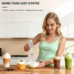 Colarlemo Milk Frother Handheld Rechargeable, Frother Wand Drink Mixer Electric Whisk for Coffee, Detachable With 3 Stainless Whisks, Hand Mixer for Lattes, Cappuccino, Matcha, Egg, No Stand, Beige