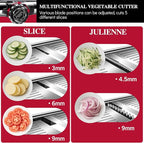 Masthome Mandoline Food Slicer Adjustable Thickness for Cheese Fruits Vegetables Stainless Steel Food Cutter Slicer Dicer with Extra Brush and Blade Guard for Kitchen