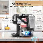 Multi-Capsule Coffee Maker, Hot/Cold Coffee Maker, Milk, ESE Pod Ground Coffee, Cafeteria, 19 Bar, 5 in 1 (Color : H2B M1A WH, Size : CHINA_US)