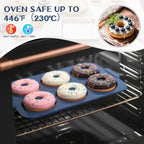 Nonstick Silicone Donut Pan: 3.5 Inch Doughnut Pan with Metal Frame - Silicone Donut Molds for Baking Gluten Free Glazed Vegan Protein Donuts Bagel - for Oven Kitchen - Home Bakers Housewife
