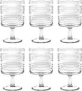 Beaded 14 oz Durable Acrylic Wine Glasses, Shatter-Resistant and Dishwasher-Safe Indoor/Outdoor Drinkware, Glass for Wine, Sangria, and Spritzers - Clear - Set of 6