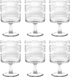 Beaded 14 oz Durable Acrylic Wine Glasses, Shatter-Resistant and Dishwasher-Safe Indoor/Outdoor Drinkware, Glass for Wine, Sangria, and Spritzers - Clear - Set of 6