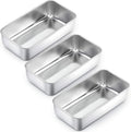 TeamFar Loaf Pan Set of 3, 9 x 5 Inch Bread Loaf Meatloaf Pan Stainless Steel for Baking Bread Cake Toast Brownies, Healthy & Sturdy, Oven & Dishwasher Safe