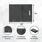 Vacuum Seal Bags 15" x 20" (50 Count) 5.5 Mil (Black and Clear) - BPA Free Commerical Grade Food Saver for Storage, Sous Vide, and Meal Prep Sealer Bag