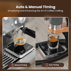 Maestri House Mini Coffee Scale with Timer, USB-C Rechargeable Espresso Scale, 2kg/0.1g Accurate Scale for Espresso and Pour-Over Coffee, Portable Digital Kitchen Scale with Auto Timer (Black&Silver)