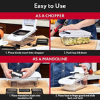 Fullstar Mandoline Slicer for Kitchen - Vegetable Chopper, Onion Potato Food Veggie Fruit Slicer and Cutter with Container, Kitchen Gadgets & Gifts, Home Essentials (All-in-1, White/Black)