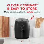 Dash Tasti-Crisp™ Air Fryer - AirCrisp® Technology - Compact Design with Adjustable Temperature Control - Nonstick Fry Basket & Auto Shut-Off Feature - 2.6 Quarts - Black