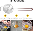 NileHome Egg Separator Egg Yolk White Separator Stainless Steel Egg White Yolk Sifting Filter Egg Divider Kitchen Tool for Baking Cake, Kitchen Gadget Cooking/Baker Tool, 2 Pack