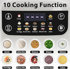Portable Digital Rice Cooker, 6-Cup (Uncooked)/12-Cup (Cooked) Small Rice Maker with Steaming Basket, Mini Rice Cooker with 2L Removable Nonstick Inner Pot, 10 Menu Options, Auto Keep Warm, 24 Hour Delay Timer, White