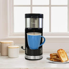 Kenmore Single Serve Coffee Maker – Compatible with Keurig K‑Cup Pods & Ground Coffee, One Cup Brewer, 6–12 Oz Brew Sizes, Travel Mug Friendly, Auto Shut‑Off, Hot & Iced Maquina de cafe, Black