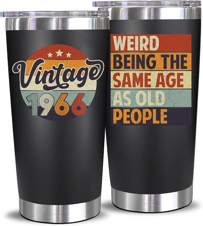 NewEleven 60th Birthday Christmas Gifts for Men & Women - 1965 60th Birthday Decorations for Him & Her - Turning 60 Year Old Gifts for Man, Woman, Mom, Dad, Wife, Husband - 20 Oz Tumbler