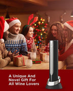 Luxury Automatic Electric Wine Opener with Charging Base, Built-in Foil Cutter - Rechargeable Wine Bottle Opener | Gift for Wine Lovers