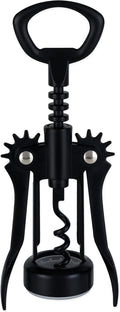 True Soar Winged Corkscrew Wine Opener, Multi-Purpose Bottle Opener for Beer and Soda, Stainless Steel with Chrome Finish, Easy to Remove Cork for Bartenders, Home Bar, Kitchen, Set of 1, Matte Black