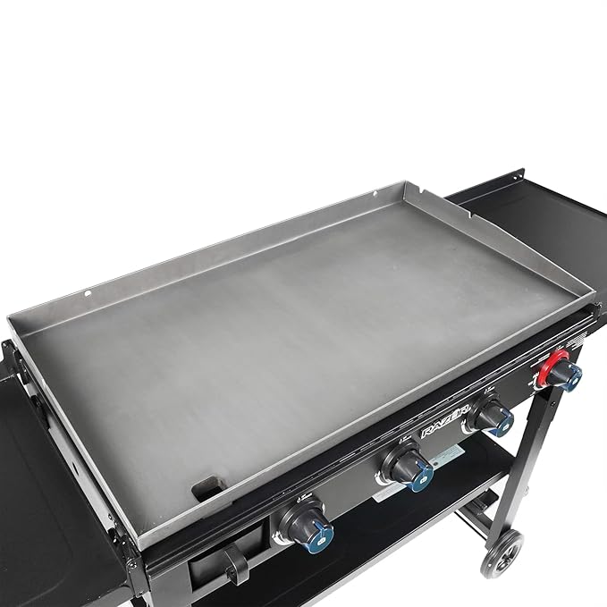 Razor Griddle 4-Burner Portable Outdoor Flat-Top Griddle with Foldable Prep Shelves, 37" Propane Gas Grill