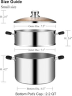 VENTION 7.1 Inch Small Vegetable Steamer Pot, 2.1 QT Induction Stainless Steel Steamer for Cooking, Steam Pot(18cm)