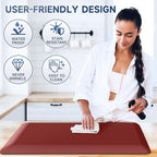 4/5 Inch Thick Kitchen Mats for Floor, StepRite Kitchen Rug for Standing Desk, Non-Slip, Thicker, Stain & Water Resistant, Comfort Anti Fatigue Floor Mat for Home, Kitchen, Office - Red,108 * 30''