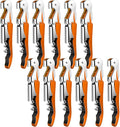 12 Pieces Professional Waiter Corkscrew Wine Openers,Orange Wine Keys Opener Stainless Steel Hinges Serrated Foil Cutter for Restaurant Waiters, Sommelier, Bartenders (Orange)