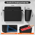 2 Pack Wall Hanging Storage Organizer, Wall Pocket Hanging Bag with Large Pockets & Sticky Adhesive Tape Wall Mounted Storage Door organizer for RV Camper Kitchen Office Black