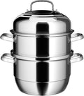 VENTION 3 tier Steamer Pot Stainless Steel Large 30cm, Induction Steamer for Cooking, 11.9 Inch Steam Pot for Dumpling