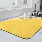 Ecotrim - Dish Drying Mat for Kitchen Counter | Coffee Bar Mat for Countertops | Heat Resistant Drainer Mat with Non-slip Rubber Backed | Hide Stain Kitchen Absorbent Draining Mat | Yellow 16"x24"