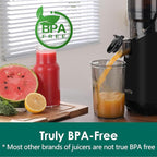Cold Press Juicer Machines, Slow Masticating Juicer with 5.3" Extra Large Feed Chute Fit Whole Fruits & Vegetables, Self Feeding Effortless for Batch Juicing, BPA Free 250W (Matte Black,1.8L)