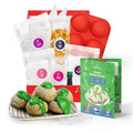 Baketivity Green Donut Kids Baking Kit | Edible Kit for Girls & Boys Ages 6-12 | Baking Set with Pre-Measured Ingredients & Donut Mold