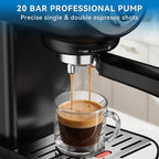 XIXUBX Espresso Machine, 20 Bar Pump Temperature Control, Compact Espresso Maker with Steam Milk Frother, Professional Coffee Makers for Home, Cappuccino Latte Machine, Gifts for Coffee Lover