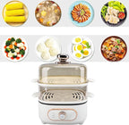 1200W 10.5L 2 Tier Electric Steam Pot Cooker with Steaming Plate, Efficiently Cooks and Steams Seafood, Vegetables, and Meat, Ideal for Noodles, Porridge, Slow Cooking (US Plug