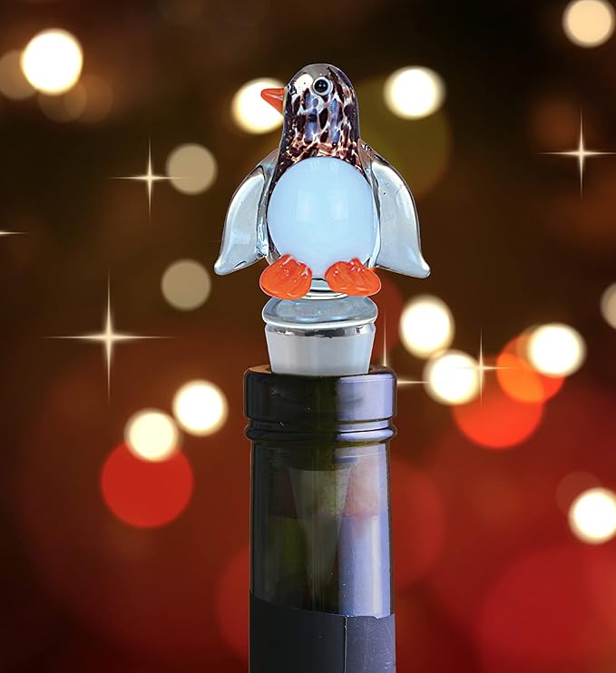 Cheers Nautilus Sea Shell, Seal, Penguin, Octopus Glass Wine Stopper Set of 4 – Elegant Vacuum Seal Reusable Wine Bottle Stoppers – Airtight Leak Proof Bottle Topper Cork Plug Bar Tool Accessory